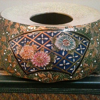 Large 10" Satsuma Flower Arranger "Ikebana"/ Unknown Age and Maker - Asian