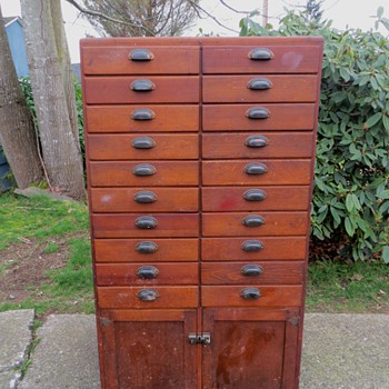 Antique 20 Drawer Wood Apothecary Cabinet!! - Furniture