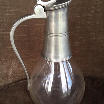 Silver and glass pitcher - Glassware