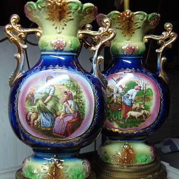   Still looking for info on this pair of lamps  Royal Bayreuth? - Lamps