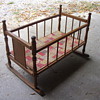 oak doll cradle