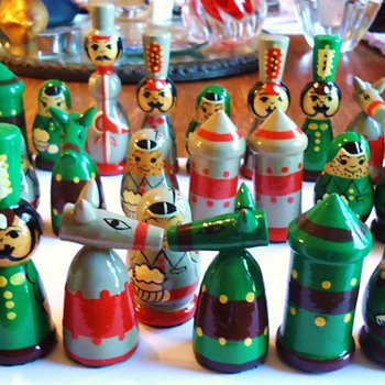 Matryoshka Russians! chess set, wood hand painted!