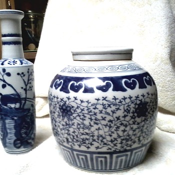 Chinese Porcelain Jar with Lid and Tall Vase / Real or Real Reproductions ??