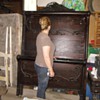Grannies hidden tresure! Wooden bed, wash stand w/mirror and dresser w/mirror all pieces were bought from 1890-1919