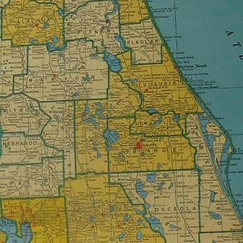 1946 FLORIDA Rand Mcnally large collectible Atlas MAP nice original - Paper