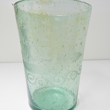 Old Cluthra-Style Art Glass - Viking Ship - Bubbles, Soda Bottle Glass - ???