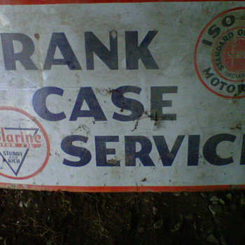 Crank Case Service, Standard Oil, Polarine Oil Sign