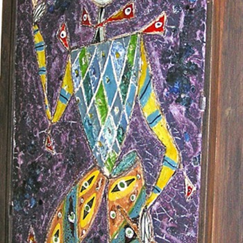Ceramic mural of a "Jester"