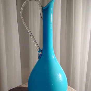 Graceful and Tall Torquoise Pitcher