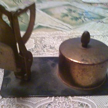 Brass Stamp Dispenser & Postal Scale 