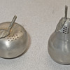 Salt and  Pepper shakers, pear and Apple pewter