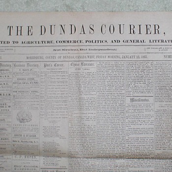 1865 The Dundas (Canada) Courier