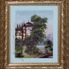 1894 German Painting with Mother-of-Pearl inlay