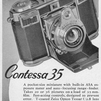 1953 - Zeiss Ikon "Contessa 35" Camera Advertisements - Advertising