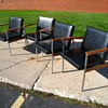 Set of 4, Vintage, Mid Century, Modern, 60's, 70's, Eames Era, Black Chairs 