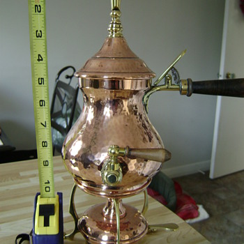 spirit heated copper,brass & pewter coffee / tea maker
