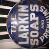 old sign found in collapsed barn