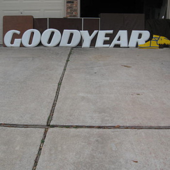 Goodyear Porcelain Letters with Winged Foot