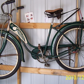 Girl 1950  swinn  bicycle. 