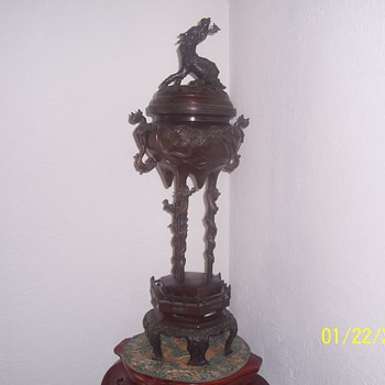 Oriental Bronze Dragon Incense Burner