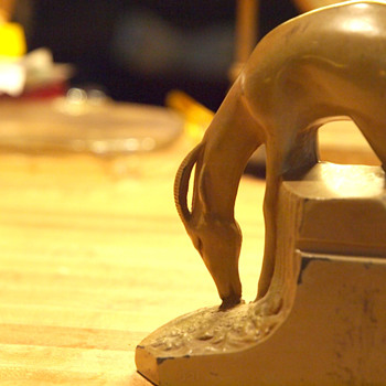 Antelope Bookends by Ronson (Louis Aronson). Circa 1930