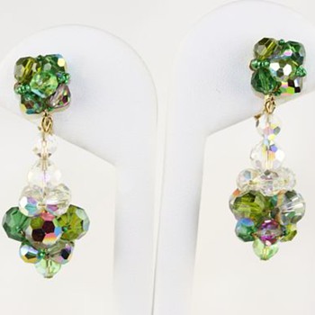 Vendome aurora borealis earrings - Costume Jewelry