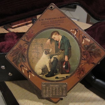 1911 NOS S. W. Pickering and Sons store Calendar, cardboard and embossed - Advertising