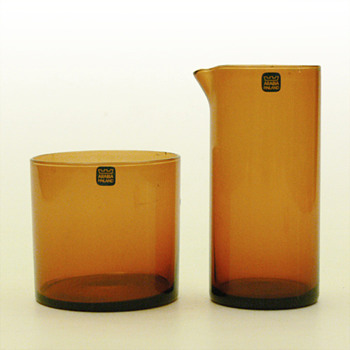PURTILO set of creamer and sugar-bowl, Kaj Franck (Nuutajarvi Notsjö, 1967) - Art Glass