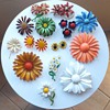 My Collection of Enamel Flower Brooches and Earrings