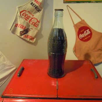 1930's, 20" Glass Display Bottle, "Christmas Coke"