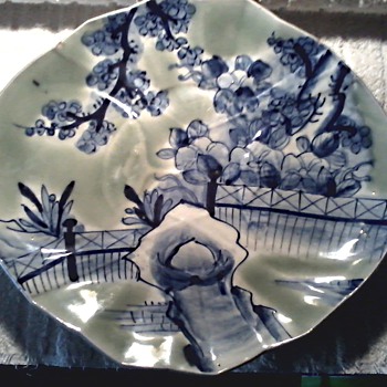 Japanese Ao Imari (blue/green Imari) Oval Scalloped Edge Dish/Bowl. Circa 19th Century - Asian