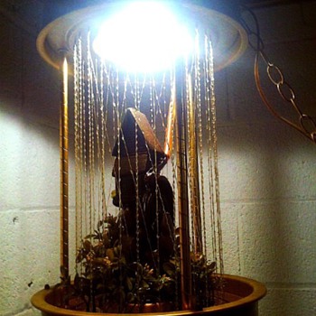 Rain Oil Lamp rustic wheel mill - Lamps