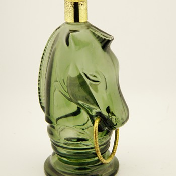 Vintage Avon Cologne Perfume Bottle Green Glass Wild Country Horse