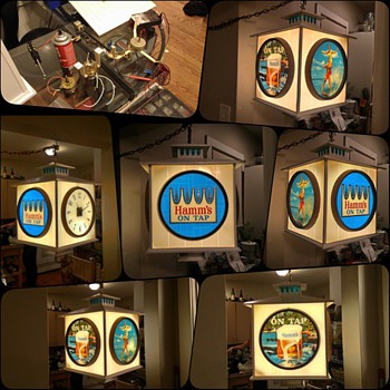 Hamm's 4 Sided Rotating Motion Cube Clock - Breweriana