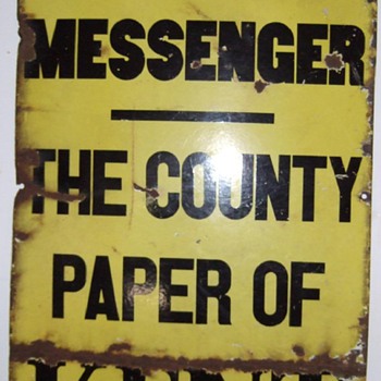 Kent County Messenger Newspaper Porcelain sign.