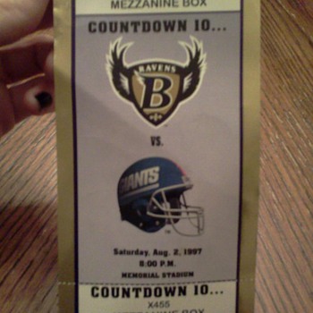 Baltimore Ravens Vs New York Giants 1997
