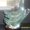 Murano double fish figure with lighted base
