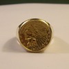 $2.50 Gold Indian Coin Ring
