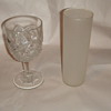 Glassware- Very important tall one measures 2 1/2 across 7" ht. 