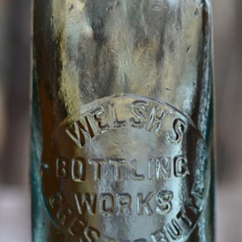 Welsh's Bottling Works, Crested Butte, Colorado Hutchinson soda bottle, 1900 - Bottles
