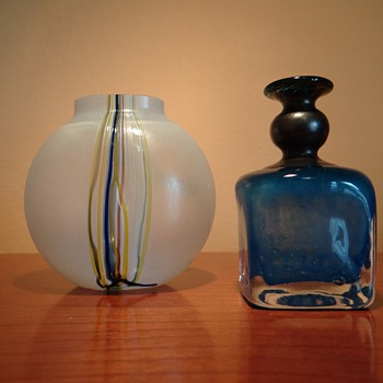 BODA  SWEDEN  BY VALLIEN  3, AND 48223 (2 MINI VASES ) AND BIG  THANKYOU TO SCANDINAVIAN PIECES :) - Art Glass