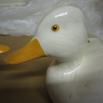 Pair Porcelain Duck Bookends