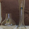 Peacock vases Clear with marquetry peacock feather 