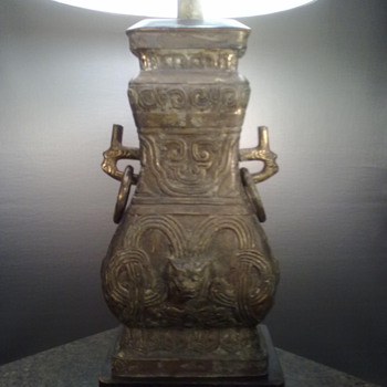 Pair of unique bronze lamps - Lamps