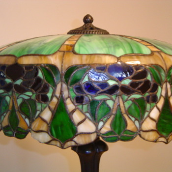 GREAT LEADED GLASS LAMP, D&K? - Lamps