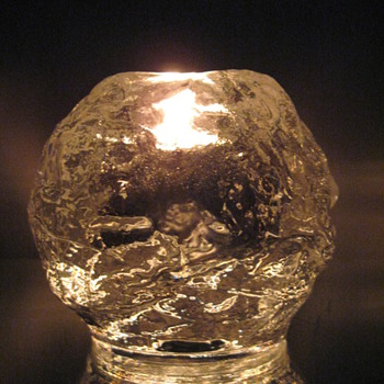 KOSTA BODA   ANN WARFF SNOWBALL VOTIVE (4 in TOTAL) - Art Glass