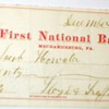 ANTIQUE BANK CHECKS - MYSTERY OF POSTAGE STAMPS ON CHECKS