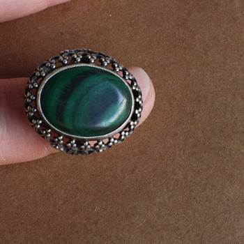 Malachite and silver ring - Fine Jewelry
