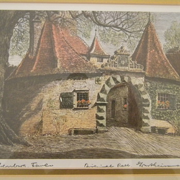 Vintage German Ernst Geissendorfer Village Cottages Artwork  - Posters and Prints