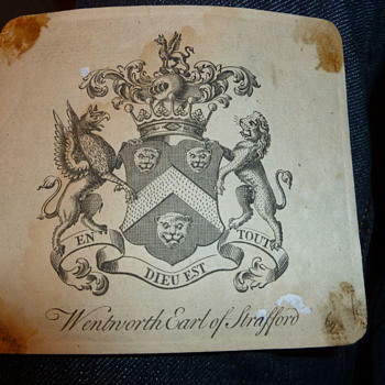 Antique Wentworth Earl of Strafford Bookplate